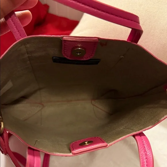 Elizabeth and James Fuchsia Croc-Embossed Tote - Picture 5 of 11